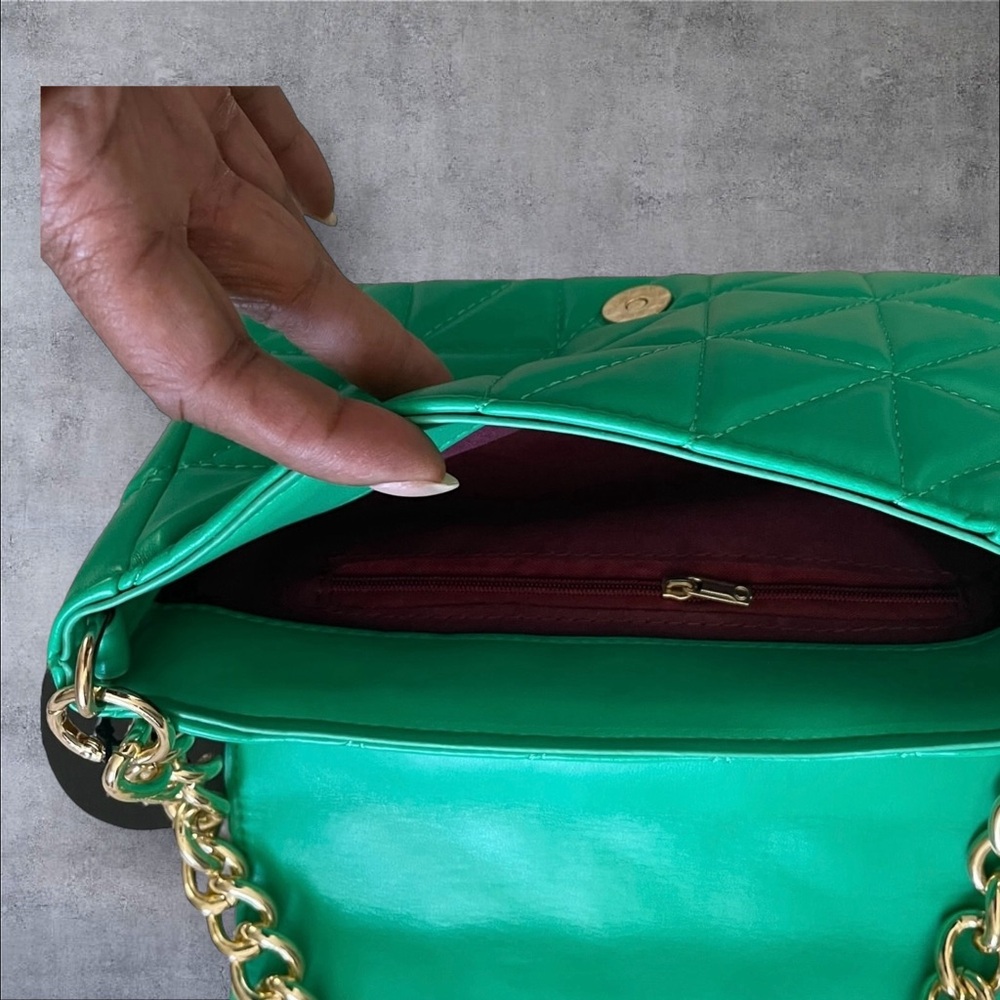 Golden Quilted Shoulder/Handbag